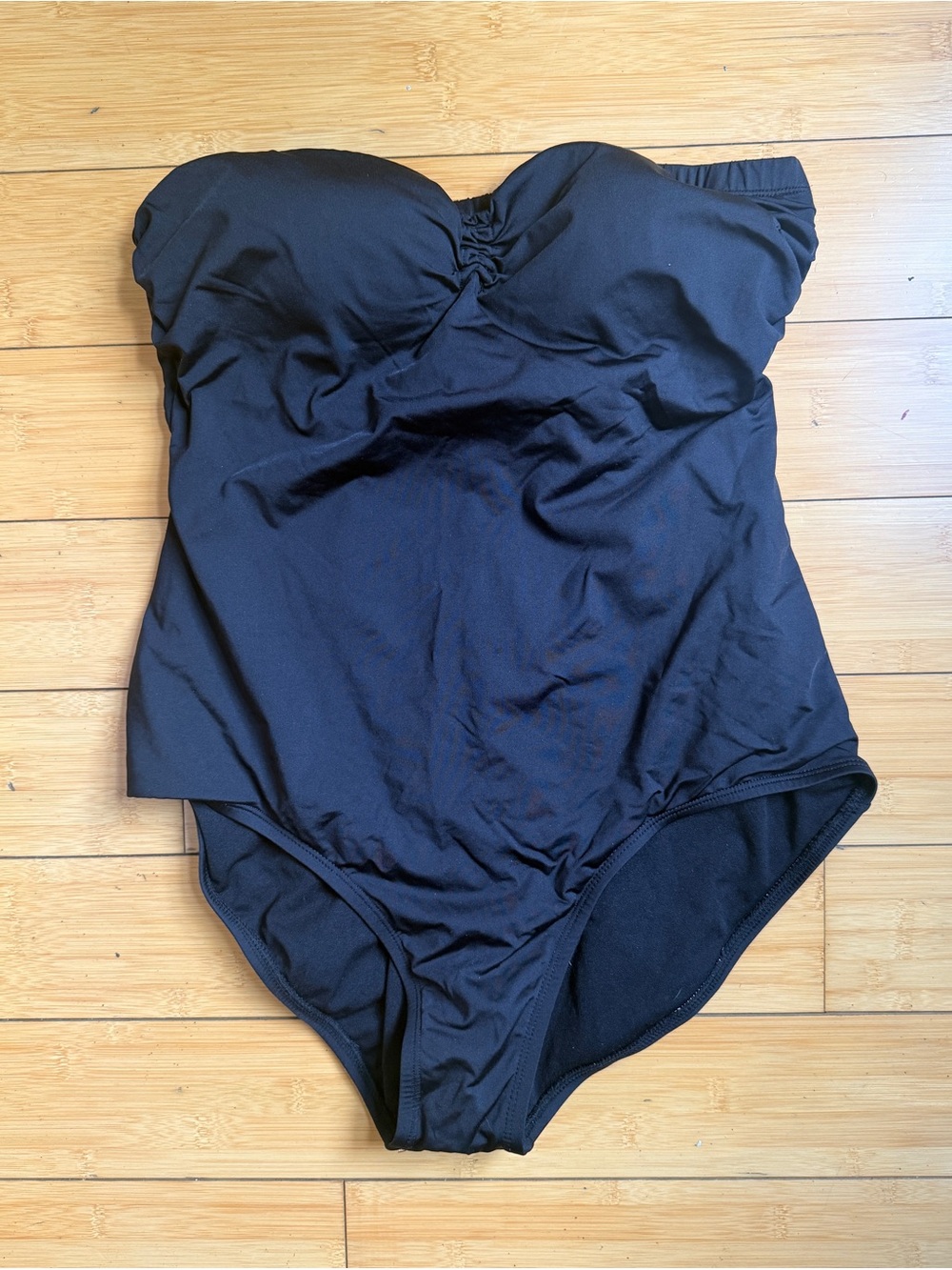 Classic Black Strapless One-Piece Swimsuit